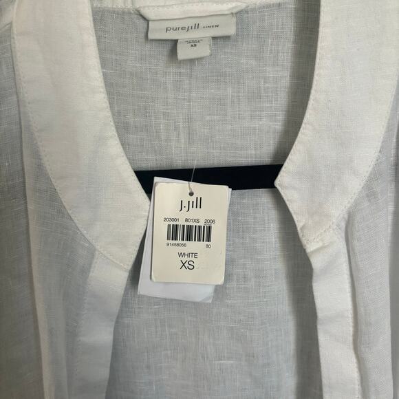 J Jill Linen White Open Front Duster NWT - Picture 3 of 5